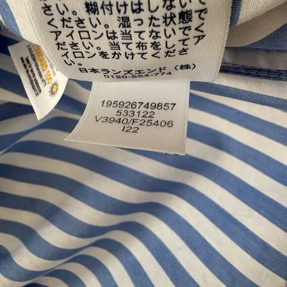 Lands' End Women's Blue & White Striped No Iron Supima Button Down Shirt Size 18 - Picture 8 of 10